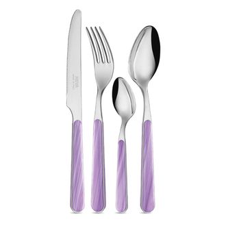 Neva Juego 24 cubiertos acero inoxidable con mango efecto madera