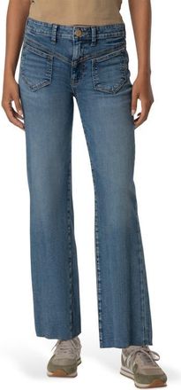Kut from the Kloth Kelsey Raw Hem High Waist Ankle Flare Jeans in Peak at Nordstrom, Size 18