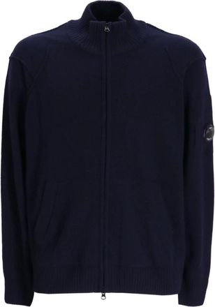 C.P. Company Blauwe Wafel-Gebr. Vest - Heren - Vesten - Blauw - XL - Wol - Truien & Vesten