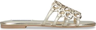Steve Madden Womens Leather Lotus Gold Sandals - Size UK 6