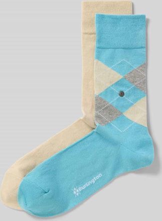 Burlington Socken mit Logo-Applikation im 2er-Pack in Tuerkis, Gr&ouml;&szlig;e 40-46