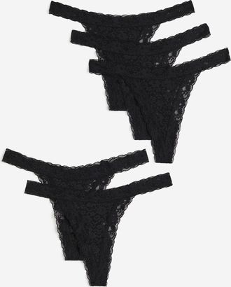 H&M 5er-Pack Tangas aus Spitze - Schwarz