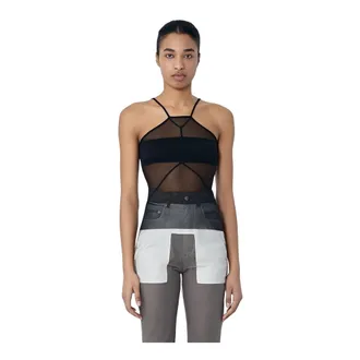 Rick Owens Dames, Tops, Zwart, Maat: L Nylon