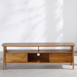 Maisons du monde Mueble TV con 3 estantes abiertos y 2 puertas 170 cm