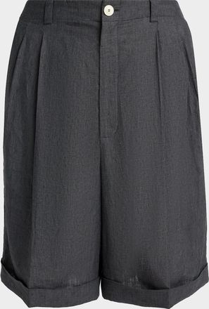 Jacquemus Men & apos;s Linen Micro-Stripe Le Shorts