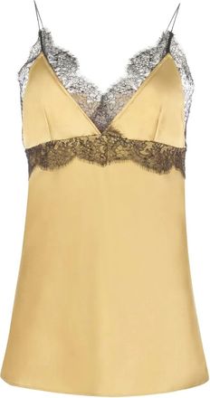 Nina Ricci Top in seta con scollo a V - Oro