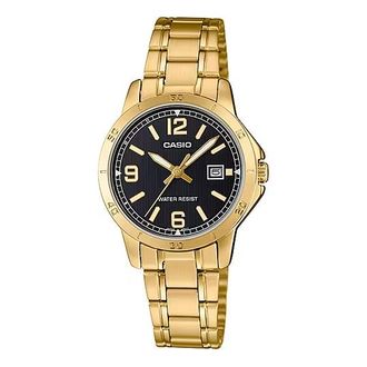 Casio Waterproof Quartz Gold/ Black Analog LTP-V004G-1BUDF