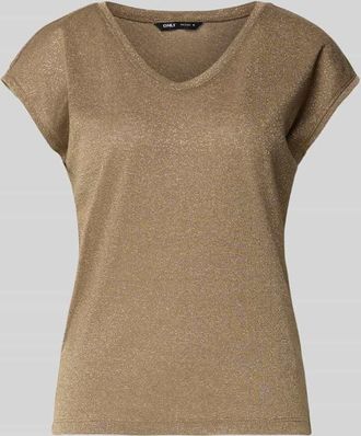 Only Regular Fit T-Shirt mit Viskose-Anteil Modell SILVERY in Taupe, Größe XS