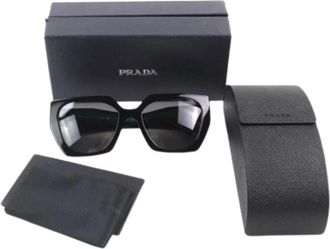 Prada Pre-owned Vintage Plastic Zonnebril - Dames - Vintage Accessoires - Zwart - ONE Size - Vintage