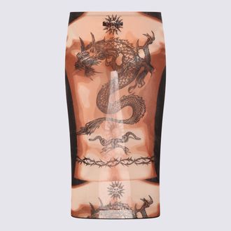 Jean Paul Gaultier Womens Skirts Nude-Brown-Black Nude/brown/black