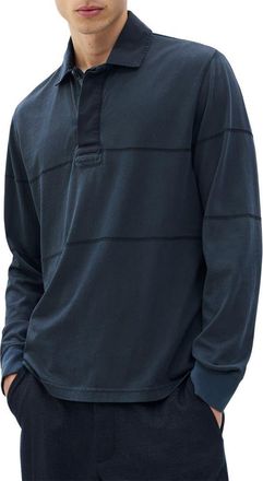 Rag & Bone Washed Rugby Shirt in Washed Black at Nordstrom, Size Medium