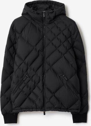 Burberry Check-stitch Nylon Doversgreen Puffer Jacket, Size Medium