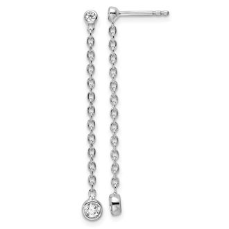 Diamond2Deal 14K White Gold 0.27 ct Lab Grown Diamond Dangle Earrings VS Clarity, G-H Color