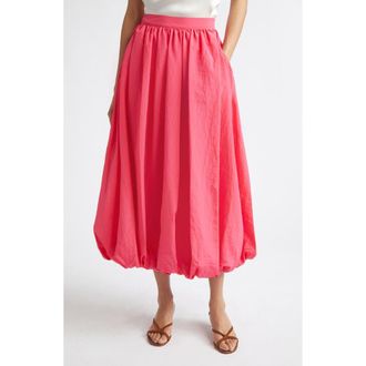 Cinq &agrave; Sept Allinae Bubble Hem Nylon Skirt in Azalea at Nordstrom, Size 10
