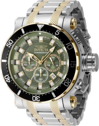 Invicta Coalition Forces 49225 Heren Horloge - Quartz Uurwerk - Roestvrij Staal met groene Wijzerplaat - 52mm