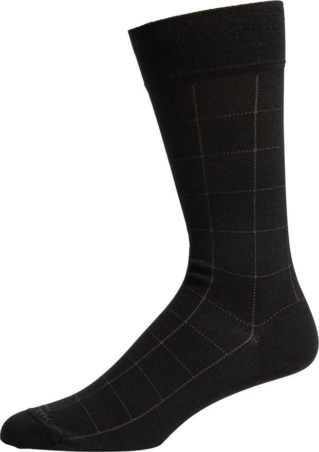 Mens Windowpane Mid-Calf Socks