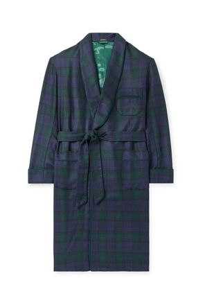 Rubinacci Belted Striped Wool-Twill Robe