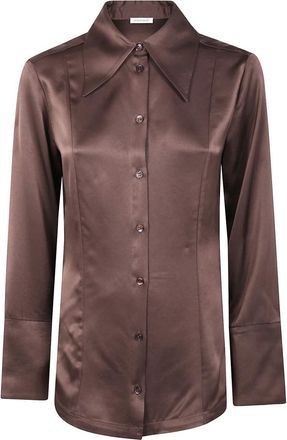 By Malene Birger Dames, Blouses & Shirts, Bruin, Maat: S