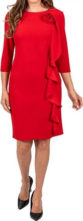 Scapa Lauren Flower Ruffle Dress In Red