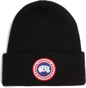 Canada Goose Accessoires, Heren, Zwart, ONE Size, Wol, Stijlvolle Beanie Muts