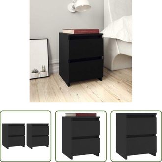 vidaXL Comodino nero - Comodini 2 pz Neri 30x30x40 cm in Legno Multistrato