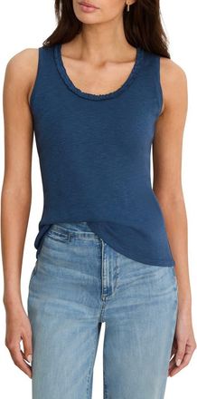 Nic+Zoe Ruffle Neck Tank in Rich Indigo at Nordstrom, Size Xx-Large