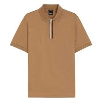 HUGO BOSS Herenpolo met korte mouwen (Medium Beige)