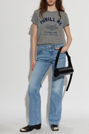 Mother The Bookie Sneak Jeans Trousers, Womens, Blue