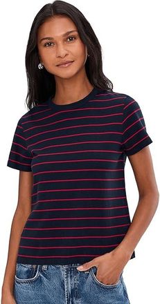 Madewell The Perfect Crewneck T-Shirts in Allday Jersey Womens Clothing Classic Navy : LG (Womens 10-12), Cotton