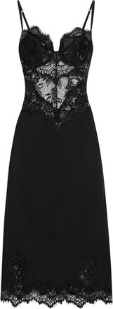 Dolce & Gabbana Abito midi a fiori - Nero