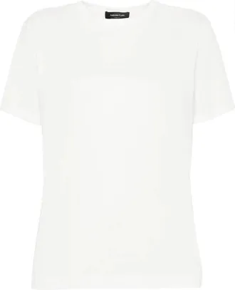Fabiana Filippi T-shirt met ronde hals en korte mouwen - Dames - T-shirts - Wit - M - Katoen - Tops