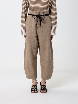 Barena Pantaloni cropped in misto lino e seta