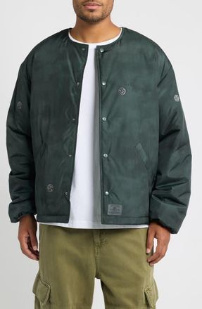 Alpha Industries Reed Relaxed Liner Jacket in Deep Forest Pin Print at Nordstrom, Size Xx-Large