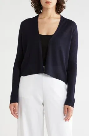 Eileen Fisher Organic Linen & Organic Cotton Cardigan in Ink at Nordstrom Rack, Size Xx-Small