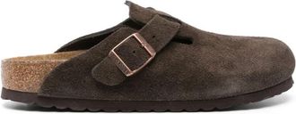 Birkenstock Bruine Su&egrave;de Sandalen met Gespdetail - Heren - Slip ons - Bruin - 37 EU - Su&egrave;de - Schoenen