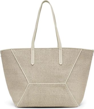 Brunello Cucinelli Techno BC Duo raffia tote bag - women - Cotton/Polyamide - One Size - Neutrals