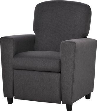 HOMCOM Kids Sofa with Footrest Linen Recliner Armchair Playroom Bedroom Grey | TJ Hughes