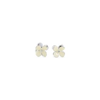 Marni Accessoires, Dames, Beige, ONE Size, Leer, Flower Stud Earrings