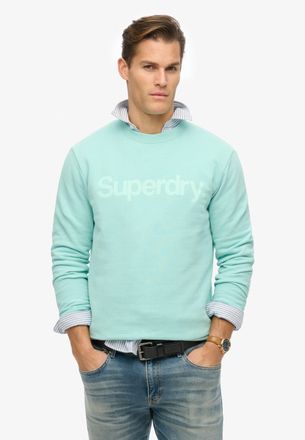 Superdry Sweatshirt SUPERDRY CORE LOGO CITY CREW, Herren, Gr. L, gr&uuml;n (grau gr&uuml;n), angeraute Sweatware, Obermaterial: 100% Seide, bedruckt, relaxed fit, Rundha