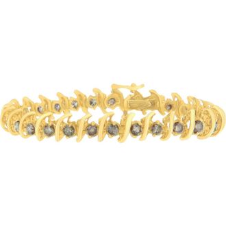 House of Brilliance 14K Yellow Gold Round-Cut Diamond S Bracelet at Nordstrom