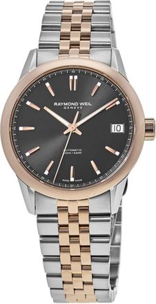 Raymond Weil Freelancer Automatic Date Black Dial Two-Tone Rose Gold PVD Steel Mens Watch 2741-SP5-20001