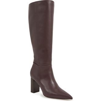Reiss Bianca Pointed Toe Knee High Boot in Burgundy at Nordstrom, Size 10.5Us