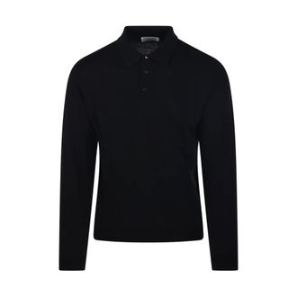 Roberto Collina Polo ML - male - Roberto Collina - Round-neck Knitwear - Black - 2XL - Knitwear