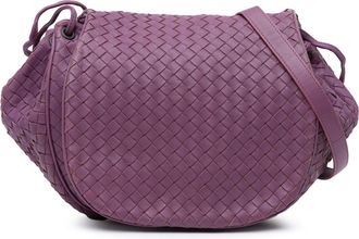 Bottega Veneta Pre-owned Womens Woven Leather Crossbody Bag - Violet - One Size