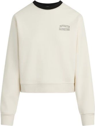 Favorite Daughter Collegiate Cotton Blend Sweatshirt in Ivory/Black at Nordstrom, Size X-Small