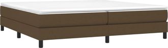 vidaXL Cama Box Spring Con Colch&oacute;n Tela Marr&oacute;n Oscuro 200x200 Cm Vidaxl
