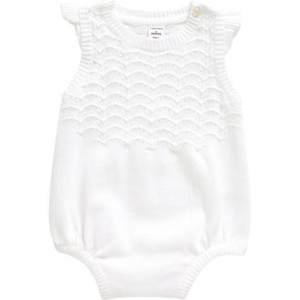 Nordstrom Bubble Sweater Romper in White at Nordstrom, Size 9M