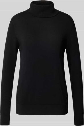 Tom Tailor Regular Fit Rollkragenpullover aus Baumwoll-Viskose-Mix in BLACK, Größe S