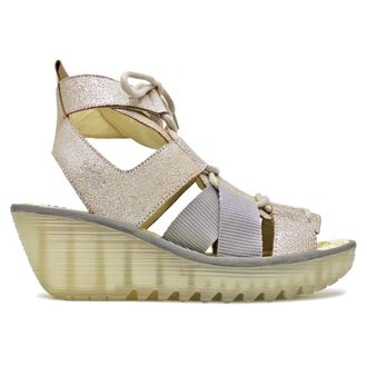 FLY London YACA413FLY Cool Leather Womens Casual Sandals - Pearl - Size:UK 6