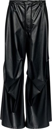 Maison Margiela wide-leg crinkled trousers - women - Viscose - 38 - Black
